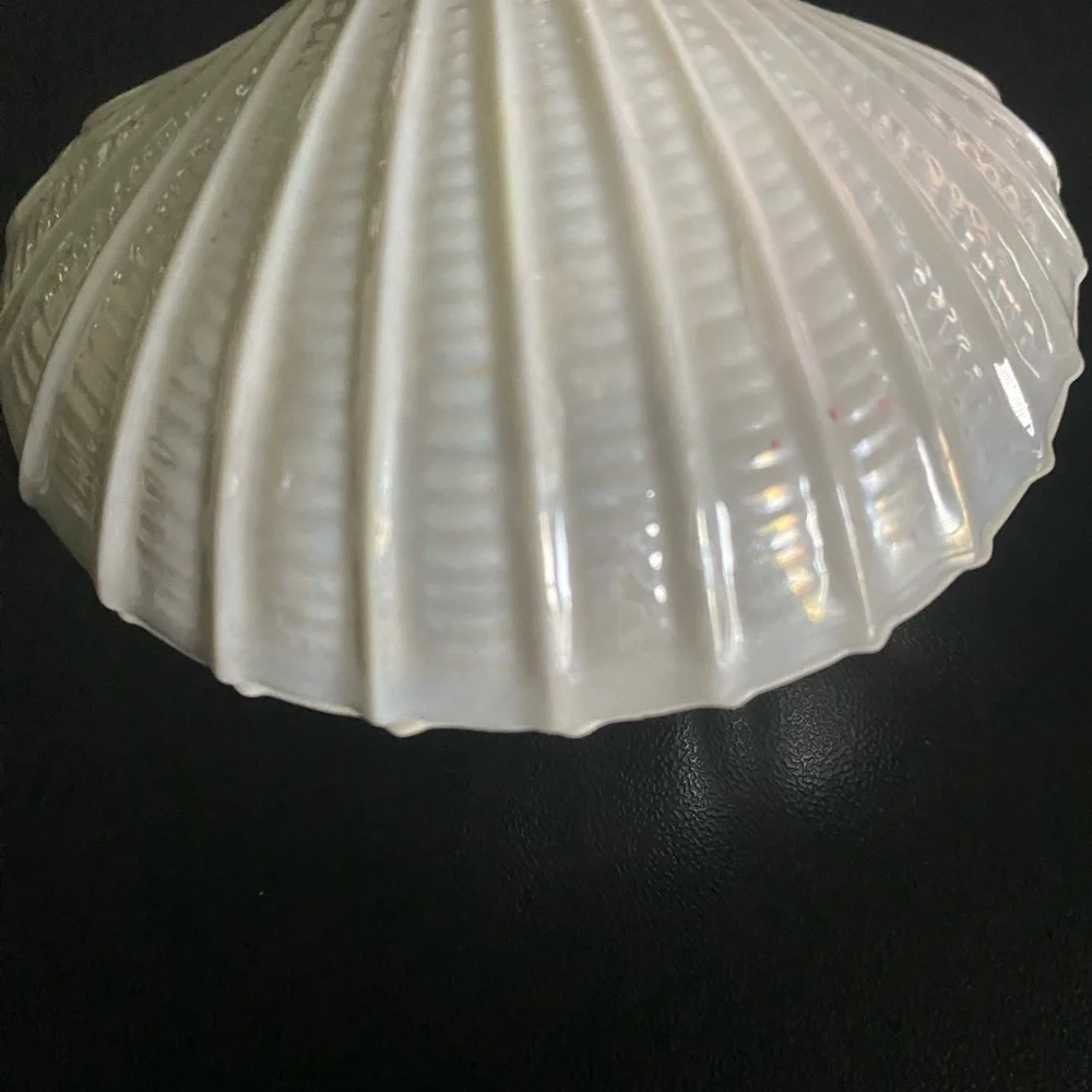 Vintage Ceramic Iridescent 4” Mini Shell-Shaped Scalloped Candle Holder